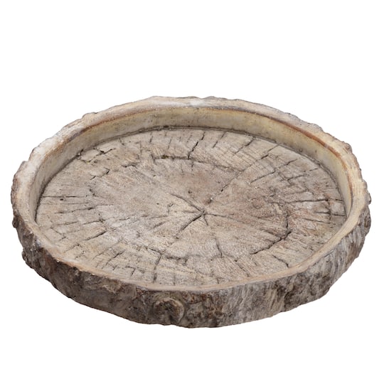 6 Pack: 9&#x22; Round Wood Log Cement Plate